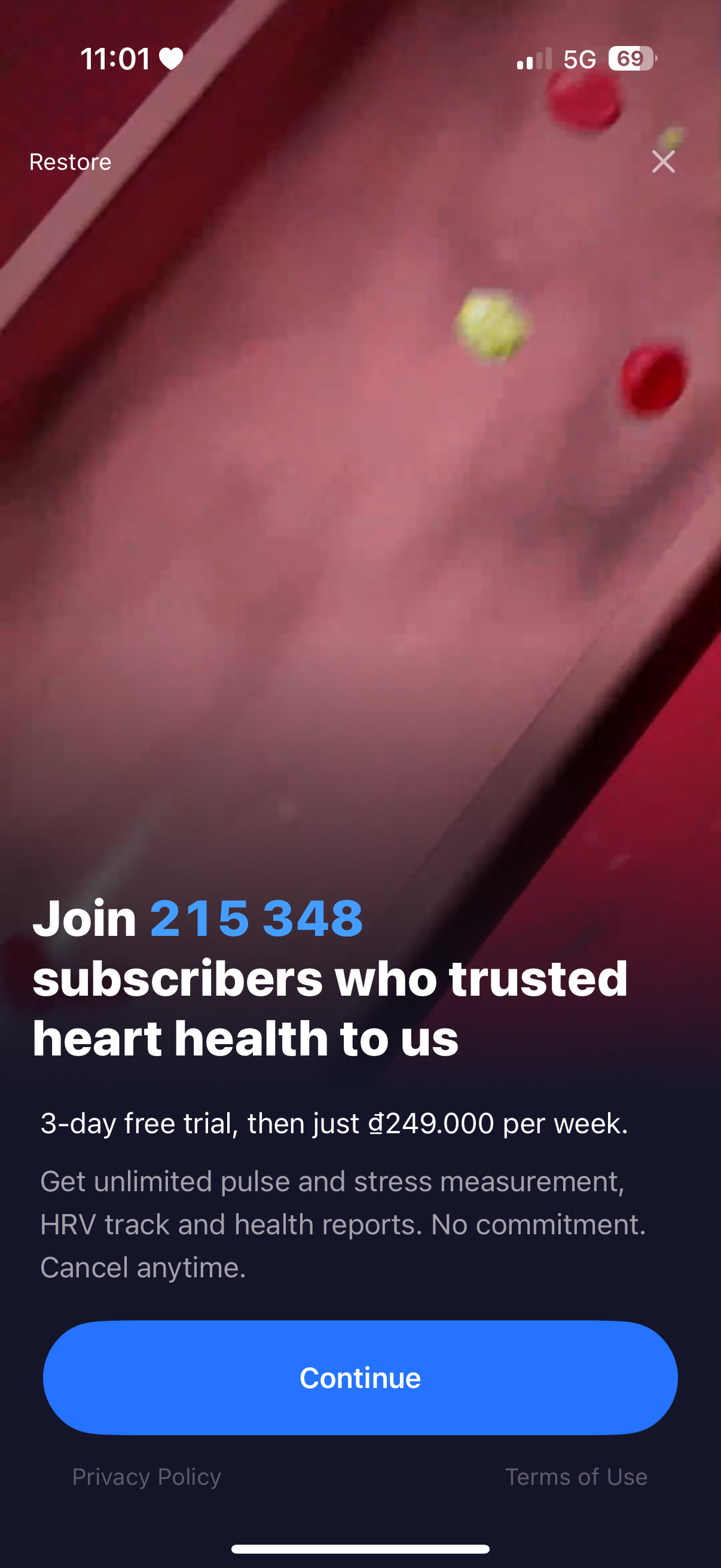 Cardi Mate paywall with subscriber count social proof